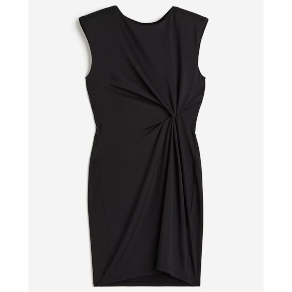 H&M Dress Medium Mini Twist Knot Shoulder Pads Stretch 90s Career Capsule Work - Picture 1 of 10